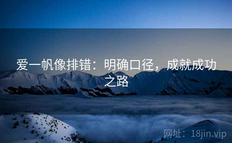 爱一帆像排错：明确口径，成就成功之路
